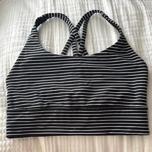 lululemon athletica Black and White Striped Bra